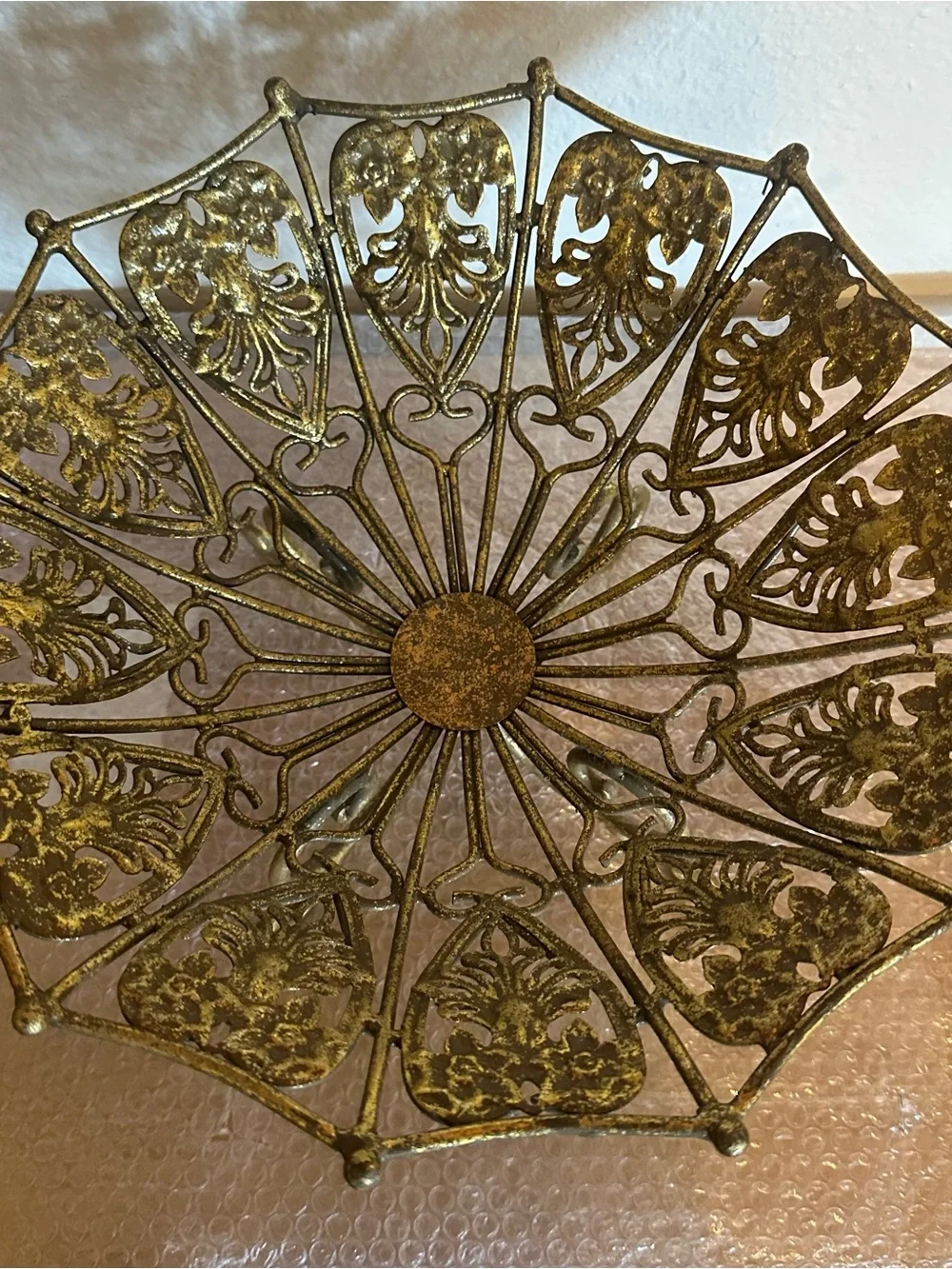 Gold Filigree Decorative Bowl Vintage - Elegant Home Accent